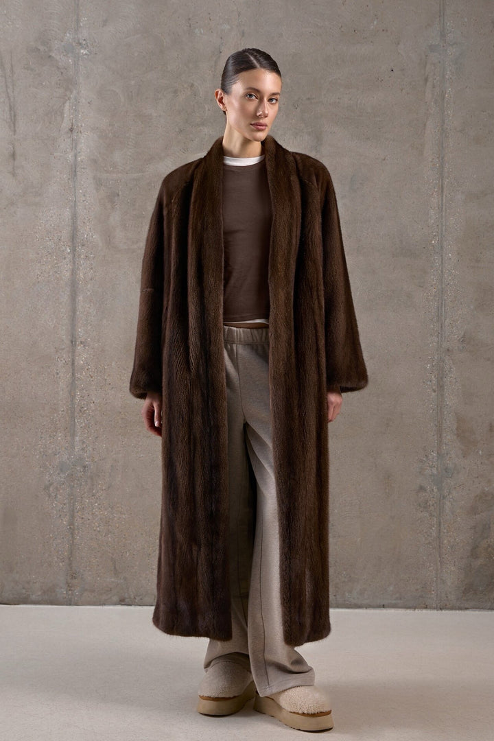 Juliet Dark Brown Mink Coat