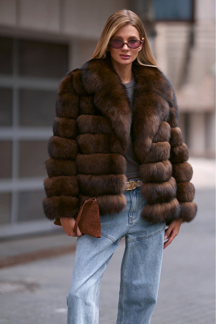 Ramona Fox Fur Coat CHESTNUT