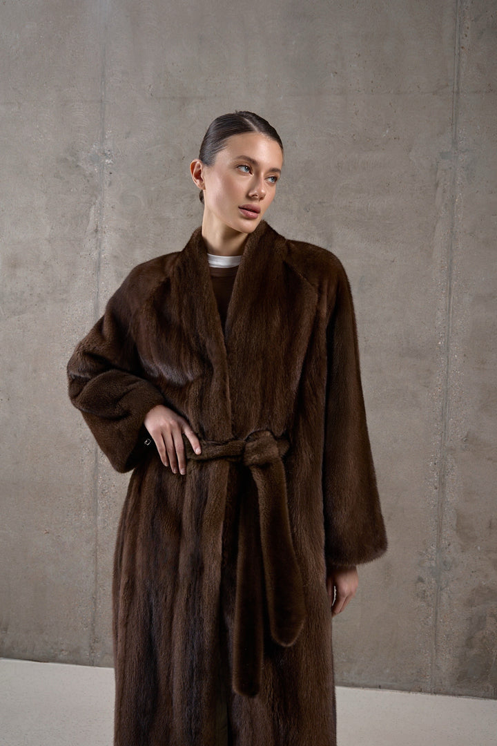 Juliet Dark Brown Mink Coat