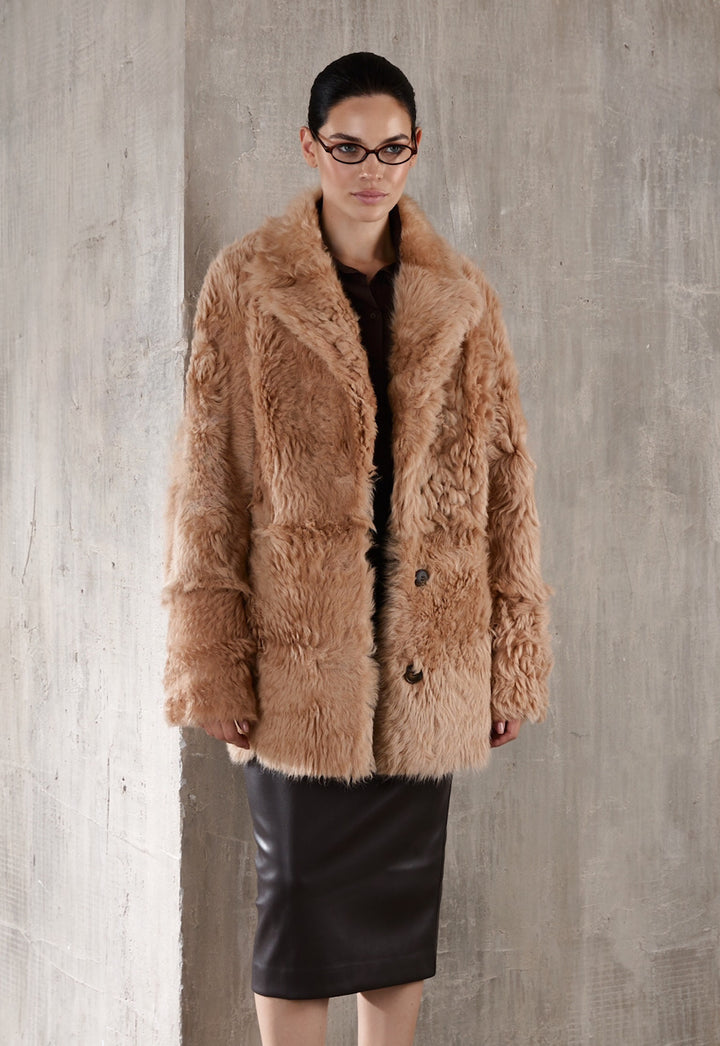 ADRIE Shearling Coat Camel