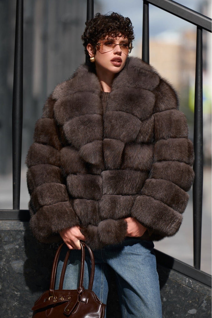 Ramona Fox Fur Coat MOCHA