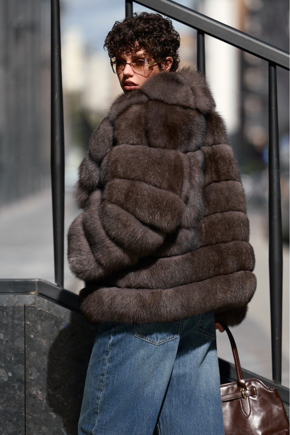 Ramona Fox Fur Coat MOCHA