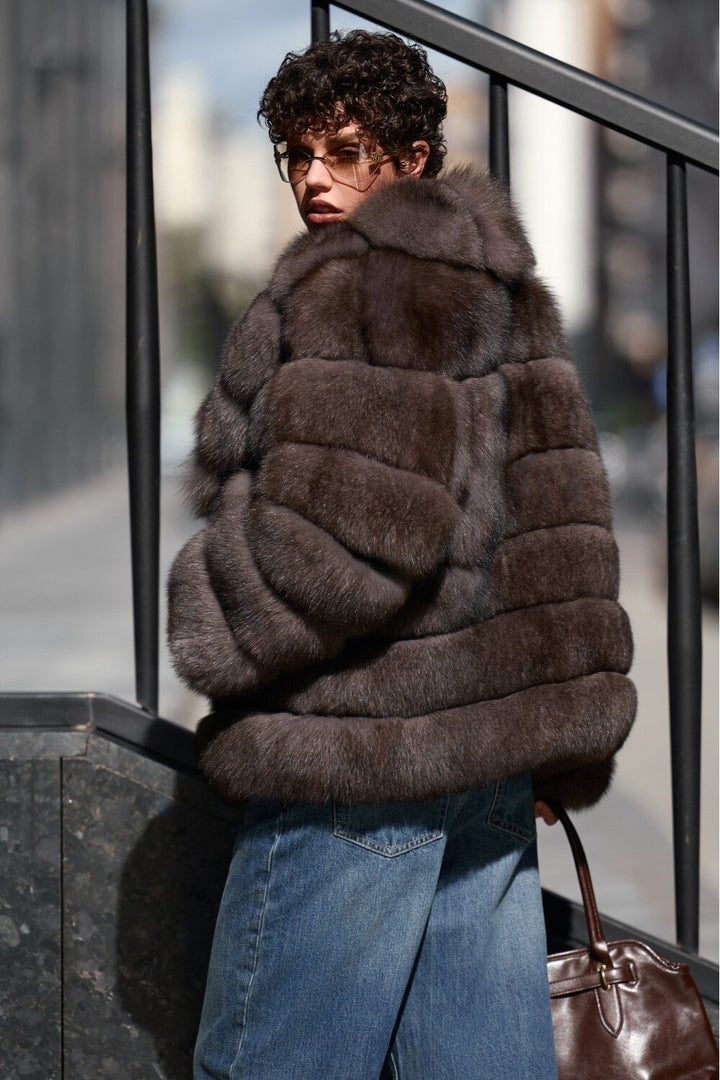 Ramona Fox Fur Coat MOCHA
