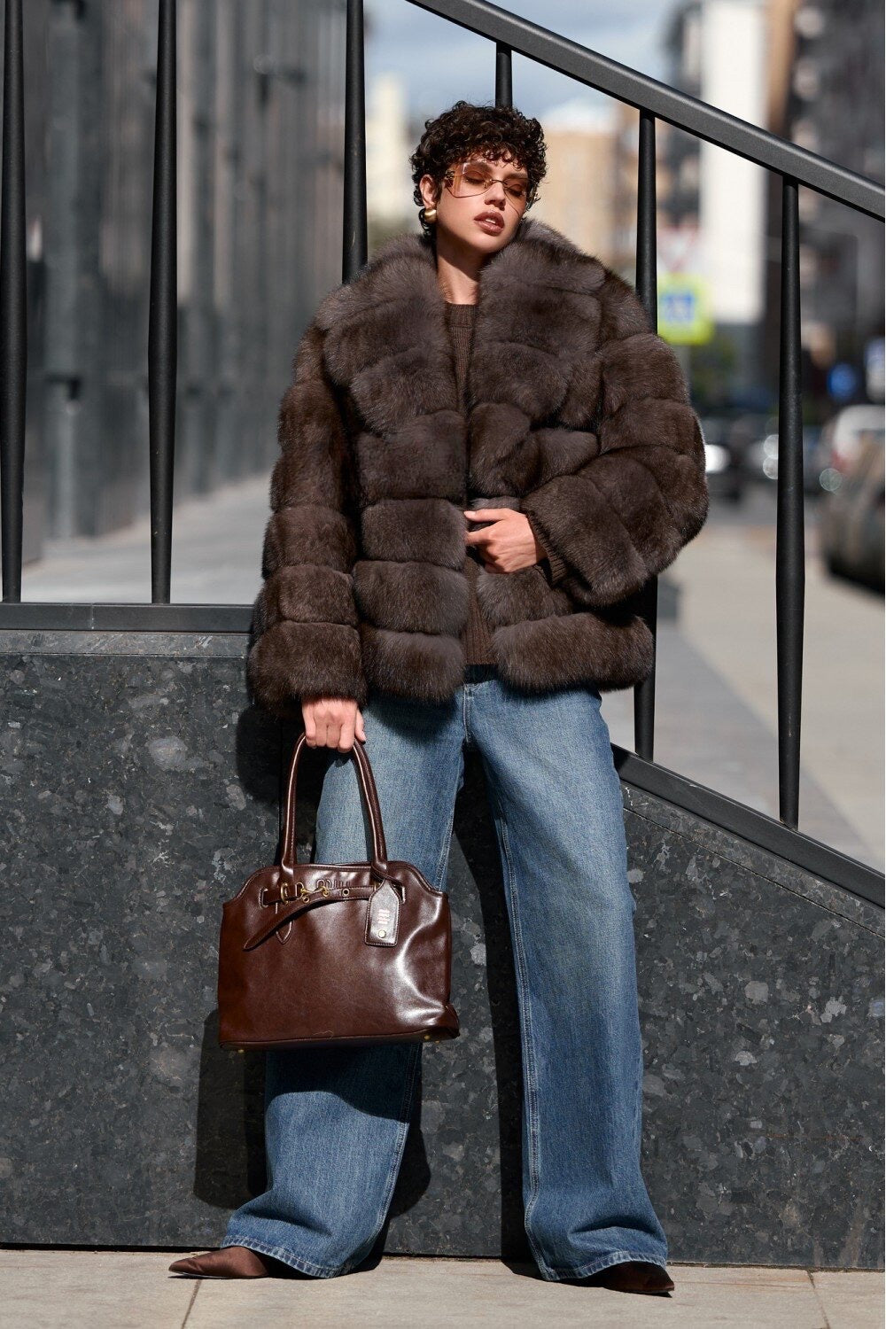 Ramona Fox Fur Coat MOCHA