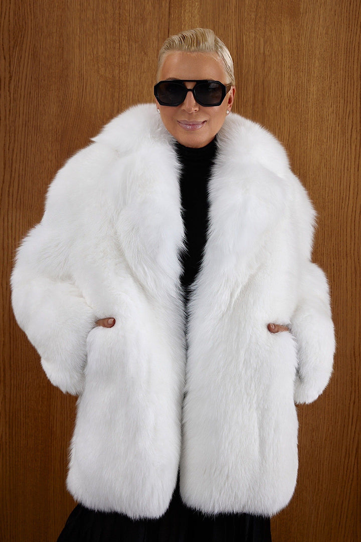 CURVY Layam Fox Fur Coat