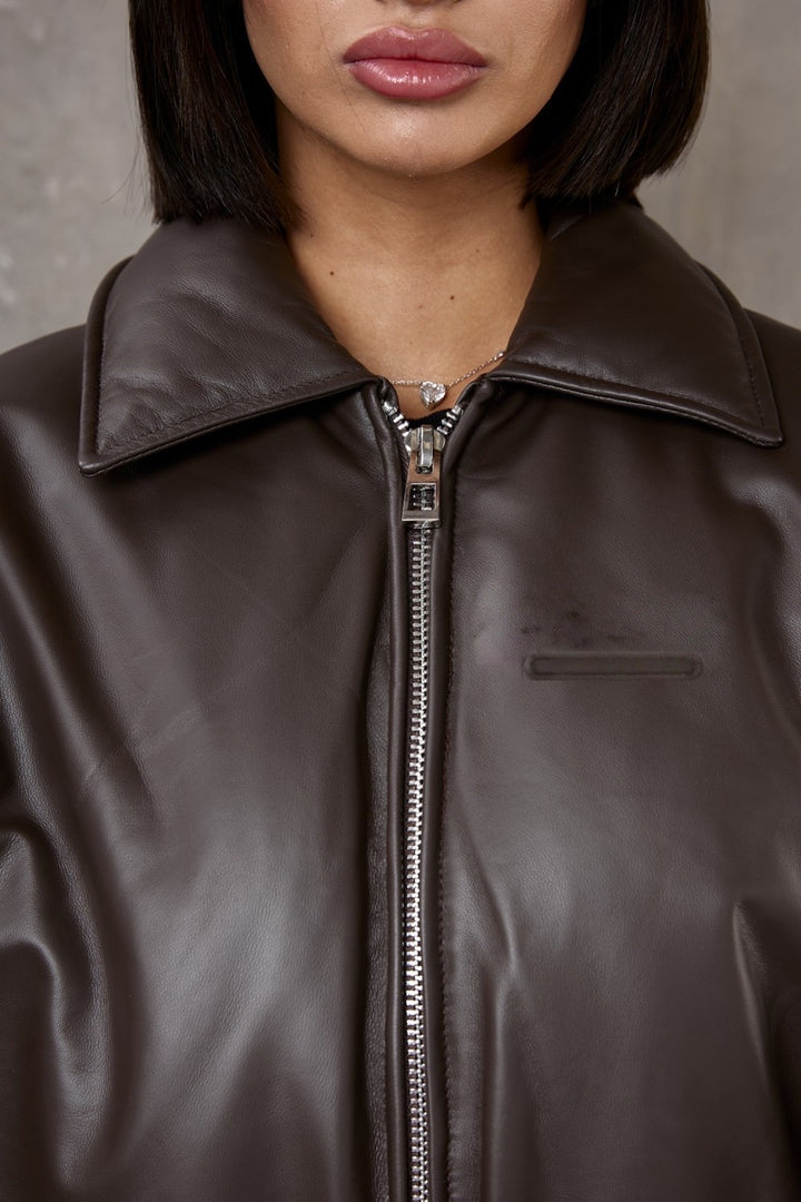 Maeve Leather Bomber