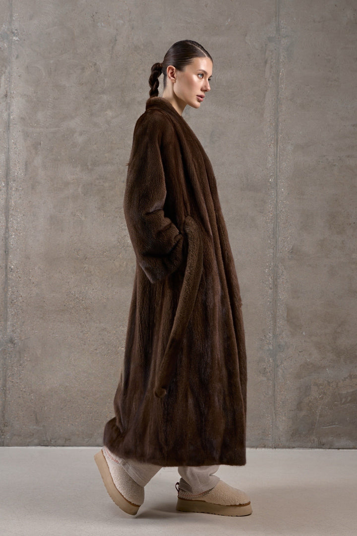 Juliet Dark Brown Mink Coat