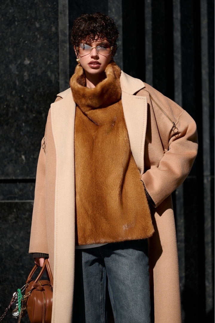 Charlotte Mink Vest Whiskey