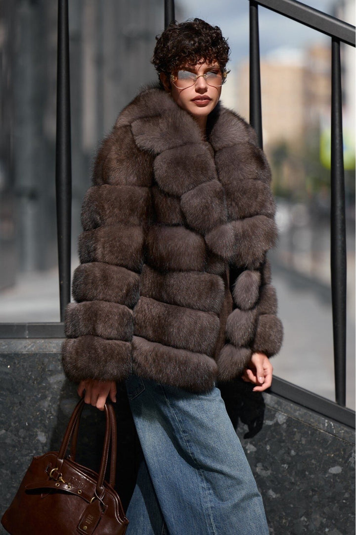 Ramona Fox Fur Coat MOCHA
