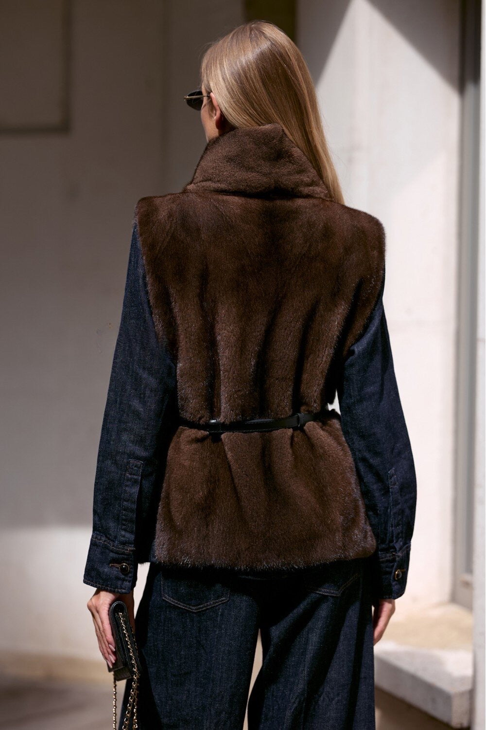 Charlotte Mink Vest Fauge