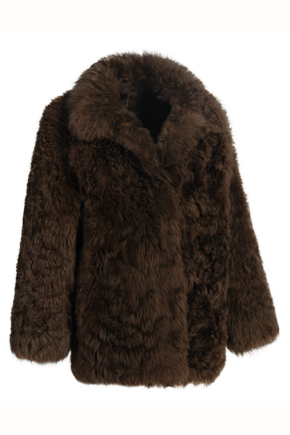 CURVY MIELA Brown Shearling Coat