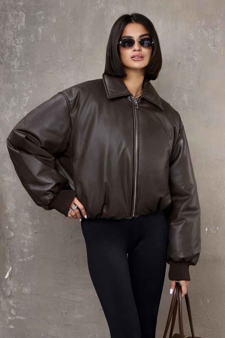 Maeve Leather Bomber