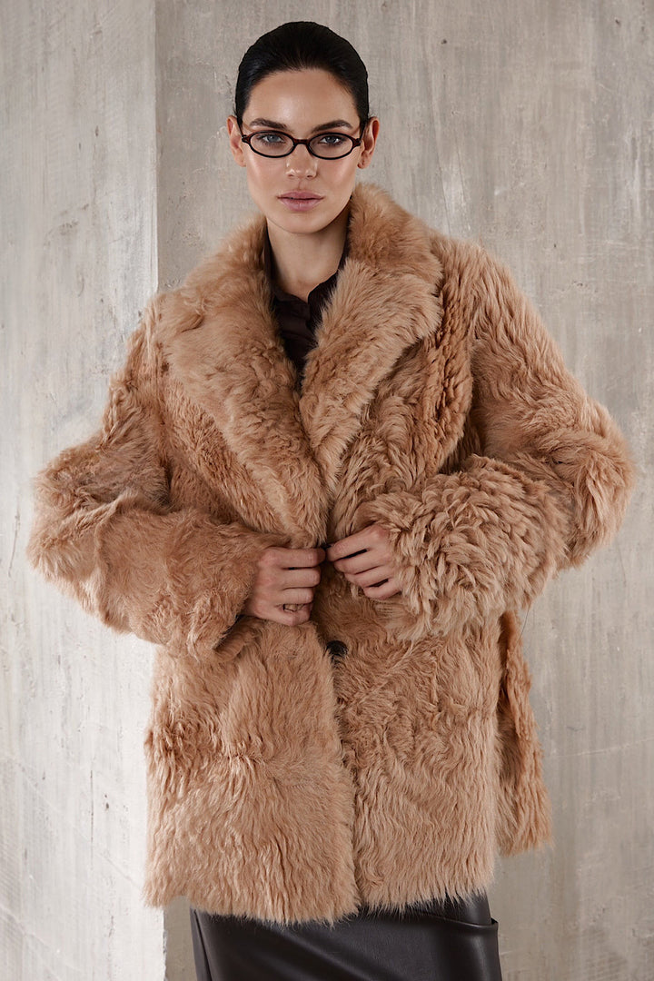 ADRIE Shearling Coat Camel