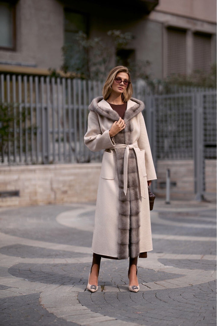Amal Cashmere Mink Coat