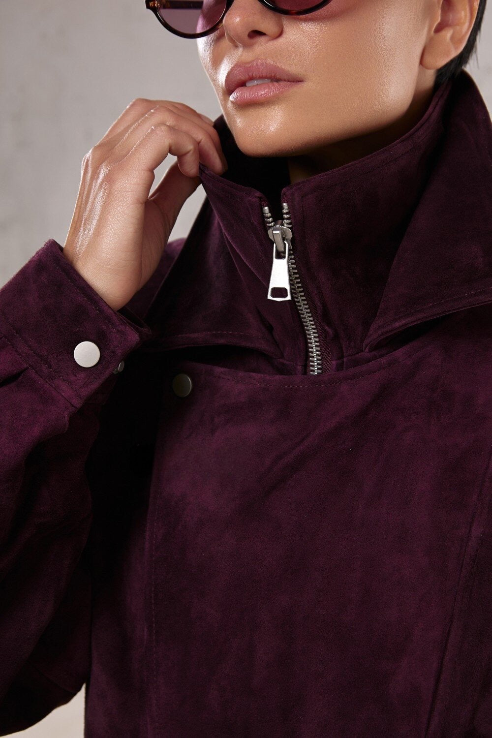 Valentina Suede Jacket Burgundy