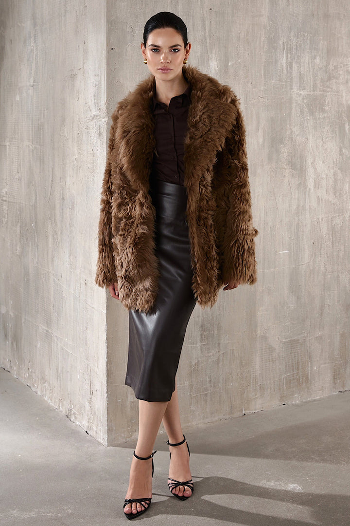 ADRIE Shearling Coat CHESNUT