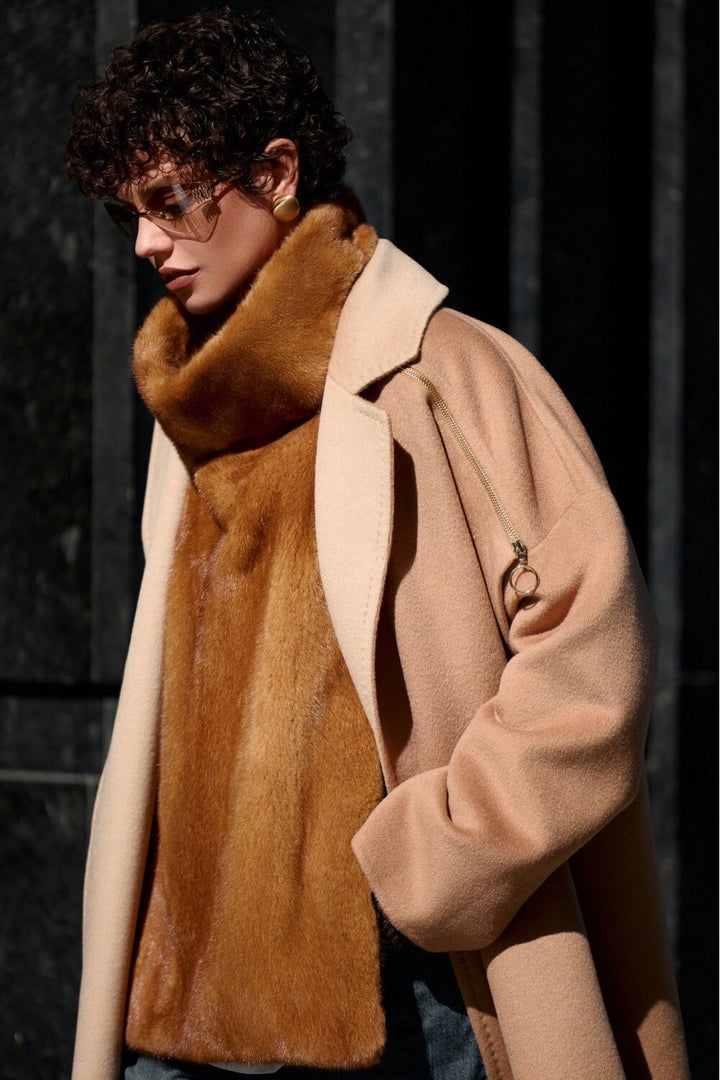 Charlotte Mink Vest Whiskey