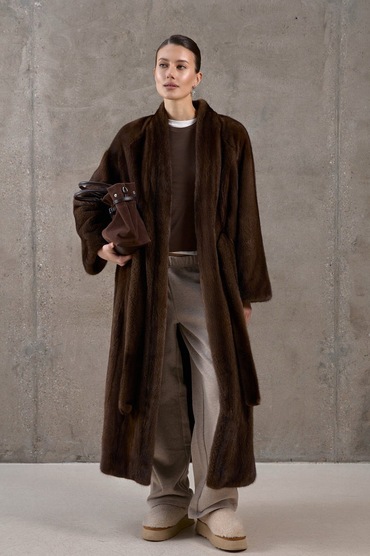 Juliet Dark Brown Mink Coat