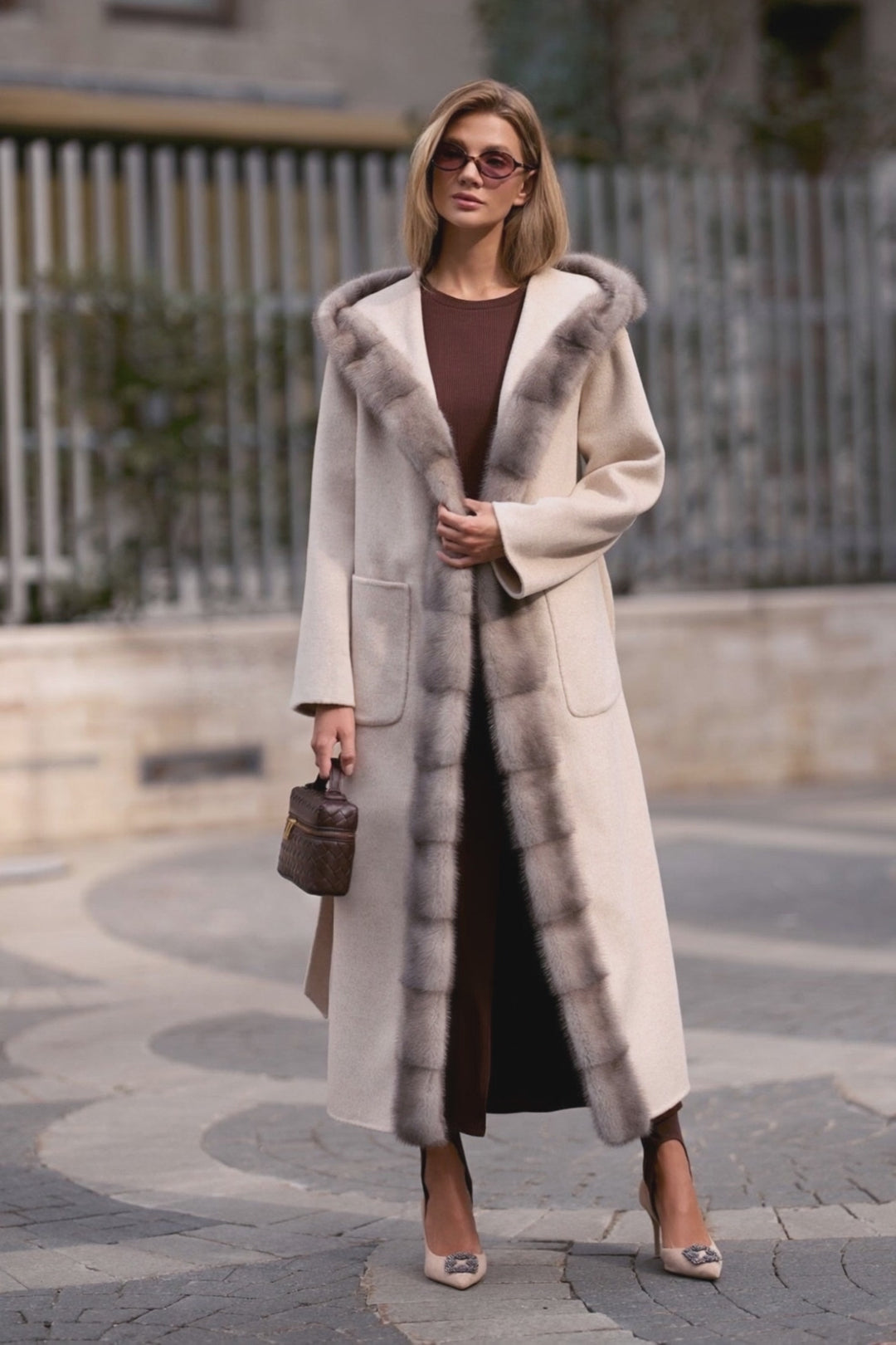 Amal Cashmere Mink Coat